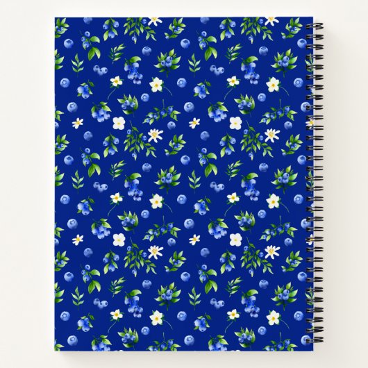 Blueberry Floral Wedding Guest Book Notitieboek (Achterkant)