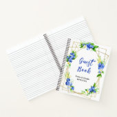 Blueberry Floral Wedding Guest Book Notitieboek (Binnen)