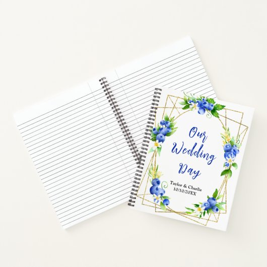 Blueberry Floral Wedding Planner Notitieboek (Binnen)