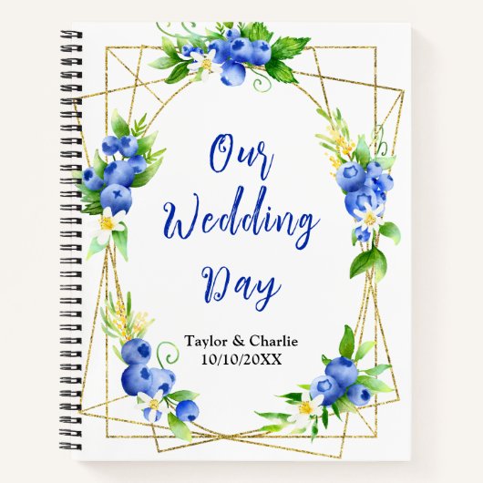 Blueberry Floral Wedding Planner Notitieboek (Voorkant)