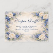 Blueberry Floral Wreath Diapper Raffle Informatiekaartje (Voorkant)
