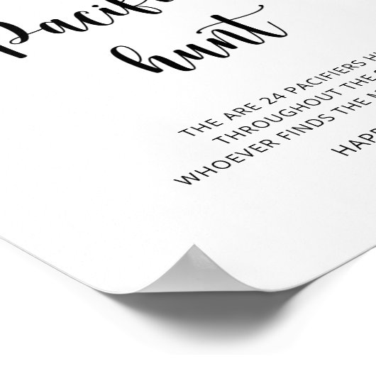 Blueberry - fopspeen jacht baby shower spel poster (Hoek)