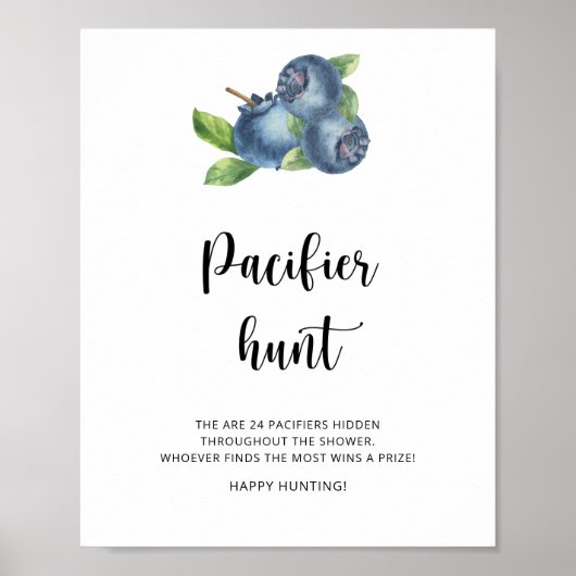 Blueberry - fopspeen jacht baby shower spel poster (Voorkant)