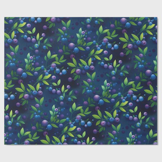 Blueberry Forest Pattern Cadeaupapier (Vlak)