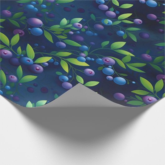 Blueberry Forest Pattern Cadeaupapier (Hoek)