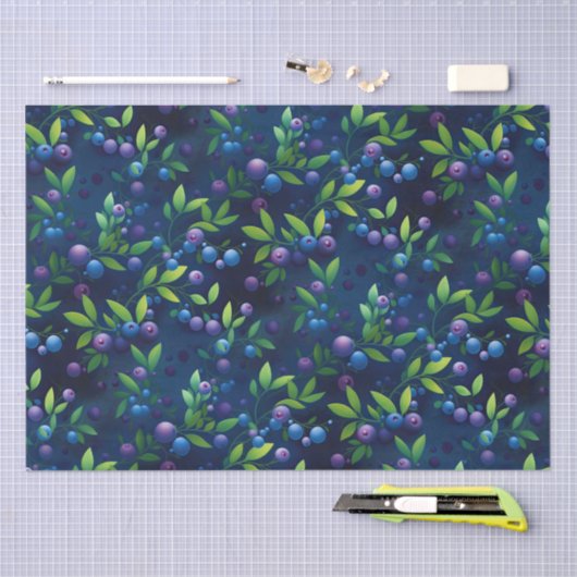 Blueberry Forest Pattern Tissuepapier (Craft)