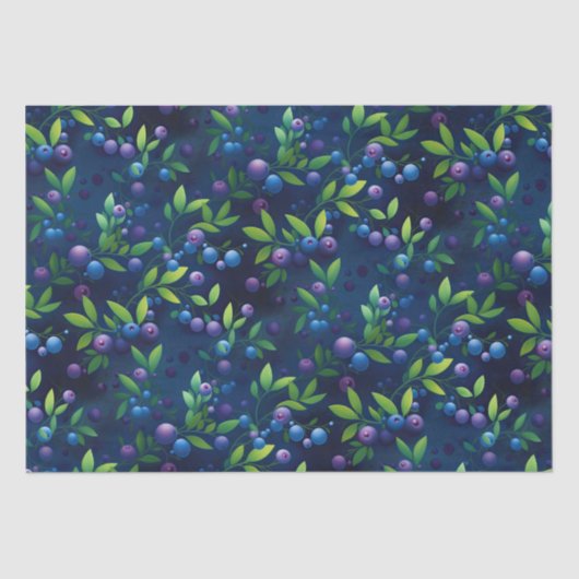 Blueberry Forest Pattern Tissuepapier (Voorkant)
