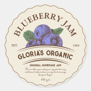  Blueberry Fruit Jam Food Product Label