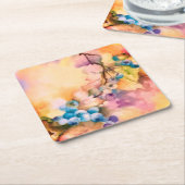 Blueberry Fruit Pattern — Hand-Painted Berries  Kartonnen Onderzetters (Schuin)