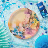 Blueberry Fruit Pattern — Hand-Painted Berries Papieren Bordje (Feest)