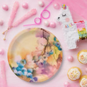 Blueberry Fruit Pattern — Hand-Painted Berries Papieren Bordje (Feest)