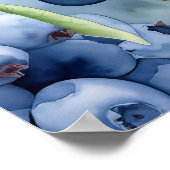 Blueberry Fruit Plant Waterverf Print (Hoek)