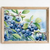 Blueberry Fruit Plant Waterverf Print