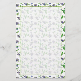 Blueberry Fruit Waterverf Illustratie Briefpapier