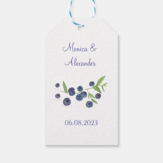 Blueberry Fruits Wedding Party Cadeaulabel (Achterkant)