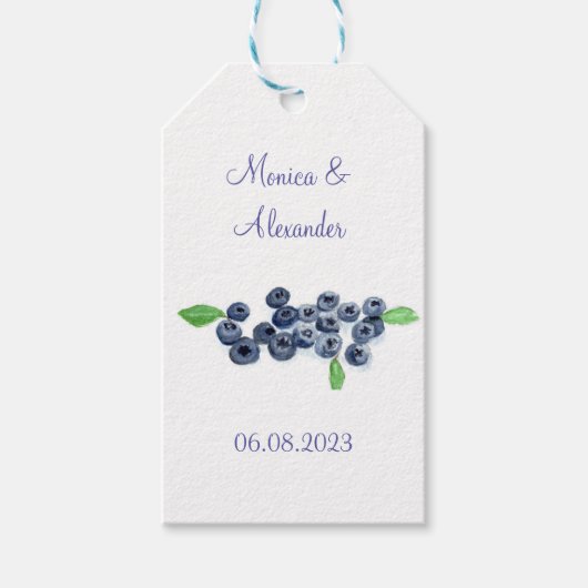 Blueberry Fruits Wedding Party Cadeaulabel (Voorkant)