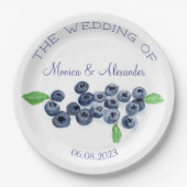 Blueberry Fruits Wedding Party Papieren Bordje (Voorkant)