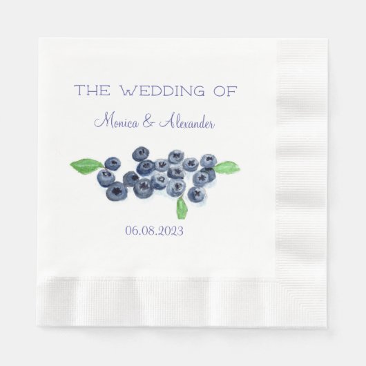 Blueberry Fruits Wedding Party Servet (Voorkant)