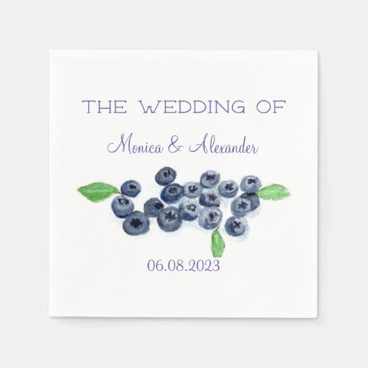 Blueberry Fruits Wedding Party Servet (Voorkant)