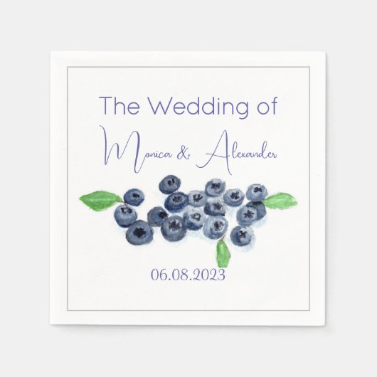 Blueberry Fruits Wedding Party Servet (Voorkant)