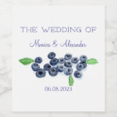 Blueberry Fruits Wedding Party Wijn Etiket (Enkel label)