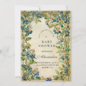 Blueberry Garden Vintage Baby Shower Kaart (Voorkant)