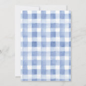 Blueberry Gingham Birthday Party Thank You Card Kaart (Achterkant)