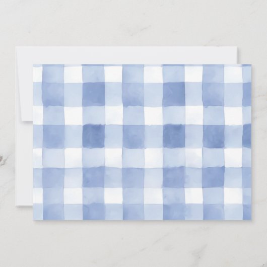 Blueberry Gingham Time Capsule Note Message Kaart (Achterkant)