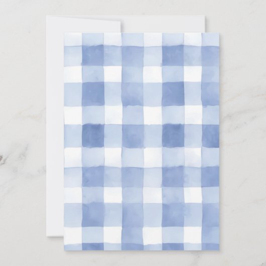 Blueberry Gingham Time Capsule Note Message Kaart (Achterkant)