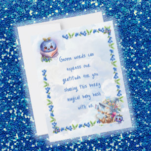 Blueberry Gnome Baby shower Bedankt