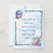 Blueberry Gnome Baby shower Bedankt (Voorkant)