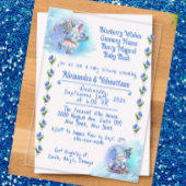 Blueberry Gnomes Baby shower Acryluitnodiging Acryl Uitnodigingen