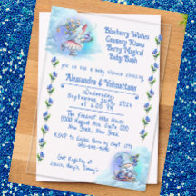 Blueberry Gnomes Baby shower Acryluitnodiging