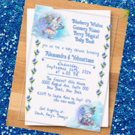 Blueberry Gnomes Baby shower Acryluitnodiging Acryl Uitnodigingen