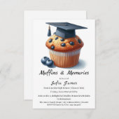 Blueberry Graduation Cupcake Brunch Celebration Kaart (Voorkant / Achterkant)