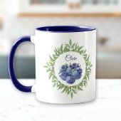 Blueberry Greenery Naam Elegant Blauw Mok