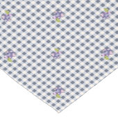 Blueberry Grey Blue Gingham Korte Tafelloper (Hoek)