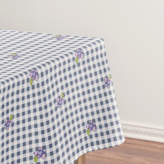 Blueberry Grey Blue Gingham Tafelkleed (Voorbeeld)