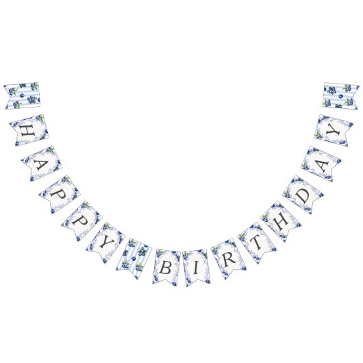 Blueberry Happy Birthday bunting banner (Alle)
