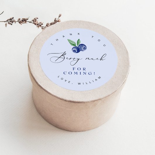Blueberry Hartelijk dank voor het komen Ronde Sticker