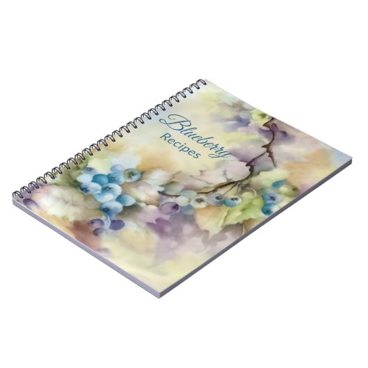 Blueberry Harvest Watercolor Notebook — Journal Notitieboek (Linkerzijde)
