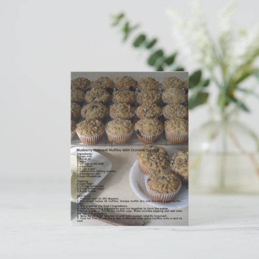 Blueberry Havermout Muffins Briefkaart (Staand voorkant)