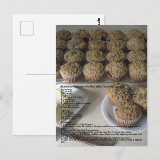 Blueberry Havermout Muffins Briefkaart