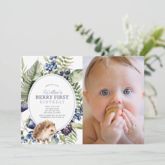 Blueberry Hedgehog Berry eerste foto van eerste ve Kaart (Staand voorkant)