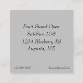 Blueberry Hobby Fruit Boerderij Business Vierkante Visitekaartje (Achterkant)