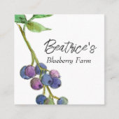 Blueberry Hobby Fruit Boerderij Business Vierkante Visitekaartje (Voorkant)