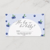 Blueberry hoe groot is mama's buik informatiekaartje (Voorkant)