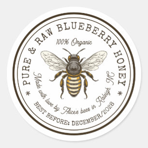 Blueberry honing inblikken sticker met  bij