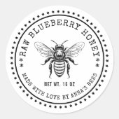 Blueberry honing label met aangepaste kleur bij (Voorkant)