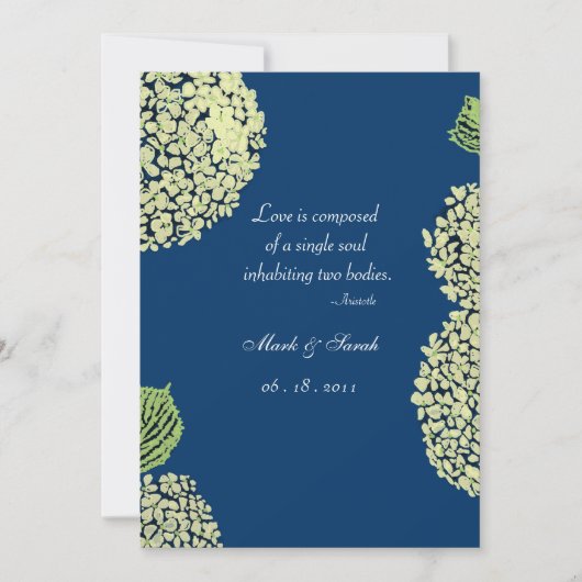 Blueberry Hydrangea Invitation Kaart (Voorkant)